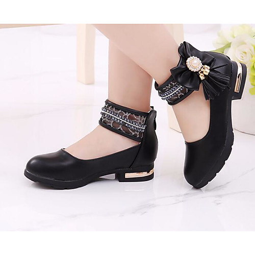 

Girls' Heels Comfort Tiny Heels for Teens Princess Shoes PU Little Kids(4-7ys) Big Kids(7years ) Casual White Black Pink Fall Spring