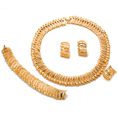 

Women's Jewelry Set Statement Ladies Fashion African Gold Plated Earrings Jewelry Gold For Wedding Party
