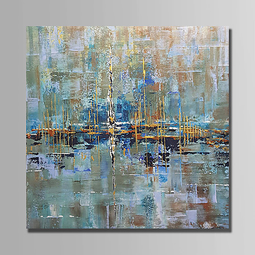 

Oil Painting Hand Painted Square Abstract Modern Rolled Canvas (No Frame)