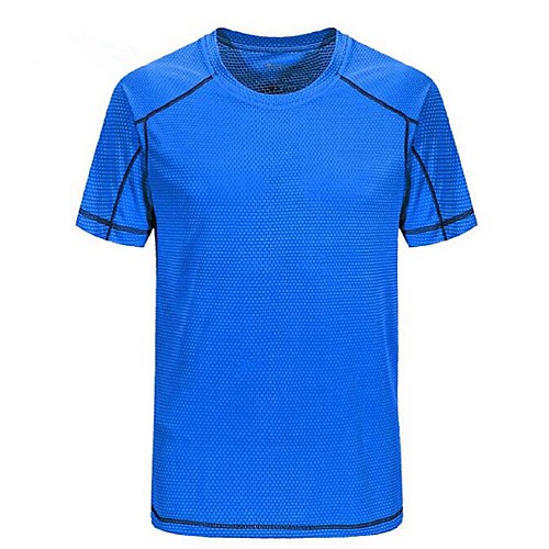 

Men's Hiking Tee shirt Short Sleeve Outdoor Lightweight Breathable Quick Dry Sweat-Wicking Tee / T-shirt Top Spring Summer Polyester Crew Neck Running Camping / Hiking Exercise & Fitness Dark Grey