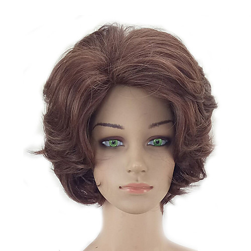 

Synthetic Wig Kinky Curly Kinky Curly Layered Haircut Wig Short Brown Synthetic Hair Women's Natural Hairline Brown hairjoy