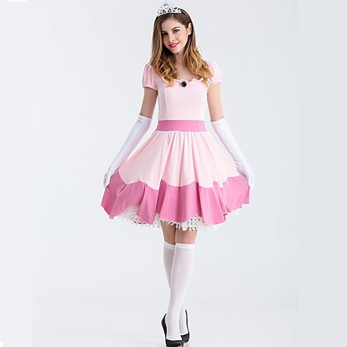 

Princess Dress Cosplay Costume Women's Vacation Dress Christmas Halloween Masquerade Festival / Holiday Elastic Satin Pink Women's Easy Carnival Costumes Solid Colored / 1 Hair Jewelry / Skirt
