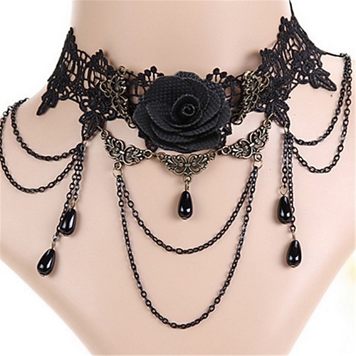 

Pendant Necklace Tattoo Choker Necklace Lolita Jewelry Gothic Style Punk Fashion Pendant Gothic Lolita Lace For Black Cosplay Women's Girls' Costume Jewelry Fashion Jewelry / 1 Necklace / Rococo