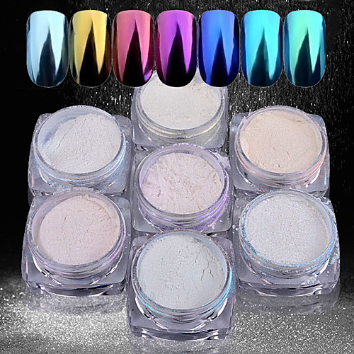 

7 7pcs Glitter Powder Mirror Effect Nail Glitter Glitter Powder for