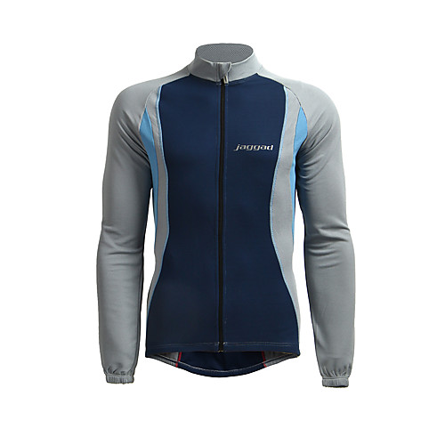 

Jaggad Men's Long Sleeve Cycling Jersey Winter Nylon Dark Navy Bike Jersey Mountain Bike MTB Road Bike Cycling Breathable Sports Clothing Apparel / Stretchy / Athletic