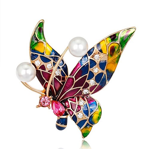 

Women's Brooches Butterfly Rainbow Ladies Vintage Brooch Jewelry Red,Blue,Purple For Party Daily
