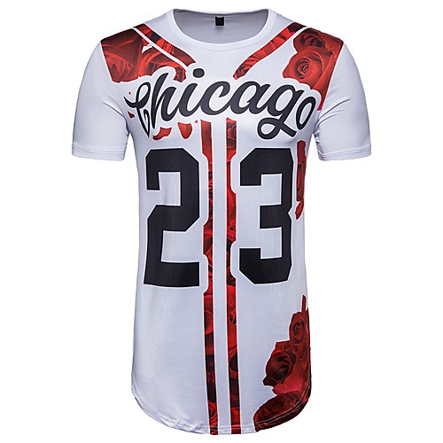 

Men's T shirt Letter Short Sleeve Daily Tops Streetwear Red