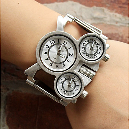 

Oulm Women's Couple's Casual Watch Sport Watch Fashion Watch Japanese Quartz Silver Casual Watch Analog Ladies Luxury Casual Steampunk - White Black