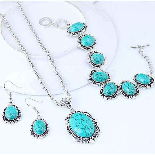 

Women's Jewelry Set Geometrical Ladies Vintage European Fashion Resin Earrings Jewelry Turquoise For Causal