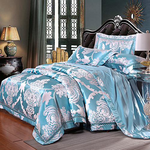 

Duvet Cover Sets Floral Luxury Silk / Cotton Blend Jacquard 4 Piece