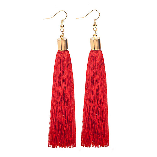 

Women's Drop Earrings Hanging Earrings Tassel Ladies Tassel Bohemian Boho Earrings Jewelry Fuchsia / Red / Wine For Evening Party Formal