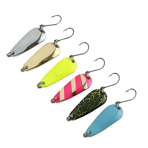 

6 pcs Spoons Sinking Bass Trout Pike Sea Fishing Bait Casting Spinning Metalic / Jigging Fishing / Freshwater Fishing / Carp Fishing / Bass Fishing / Lure Fishing