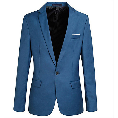

Black / Blue Solid Colored Polyester Men's Suit - V Neck / Spring / Long Sleeve / Oversized