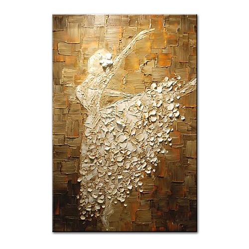 

Oil Painting Hand Painted Vertical Abstract People Comtemporary Modern Stretched Canvas