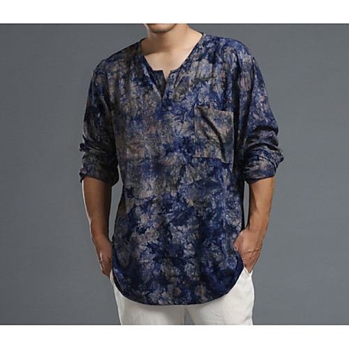 

Men's T shirt Print Half Sleeve Daily Tops Navy Blue