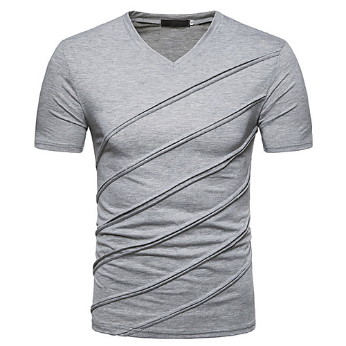 

Men's T shirt Solid Colored Short Sleeve Daily Tops White Black Light gray