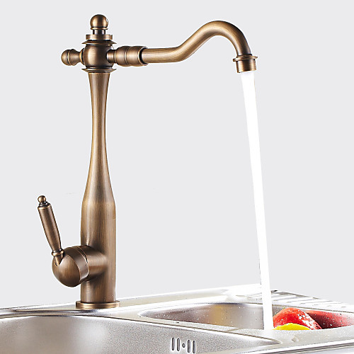 

One Hole Antique Bronze Standard Spout Transitional Kitchen Taps
