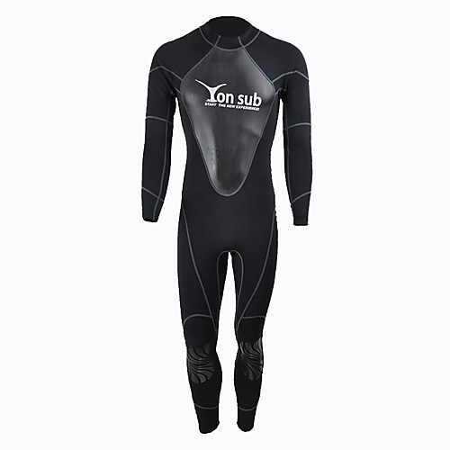 

YON SUB Men's Full Wetsuit 1.5mm Neoprene Diving Suit Long Sleeve Back Zip Knee Pads Fashion All Seasons