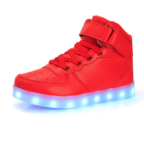 

Boys' LED / LED Shoes / USB Charging PU Sneakers Big Kids(7years ) Sequin / LED / Luminous White / Black / Red Fall / Winter / Rubber