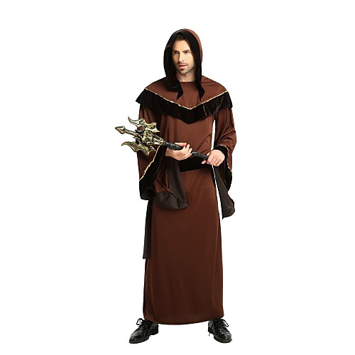 

Wizard Costume Adults' Men's Halloween Halloween Carnival Children's Day Festival / Holiday Polyster Coffee Men's Women's Easy Carnival Costumes Solid Colored Halloween / Leotard / Onesie / Belt