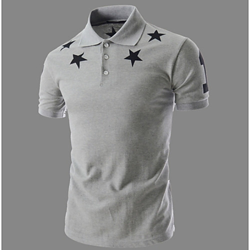 

Men's Polo Stars Short Sleeve Daily Tops Black Gray