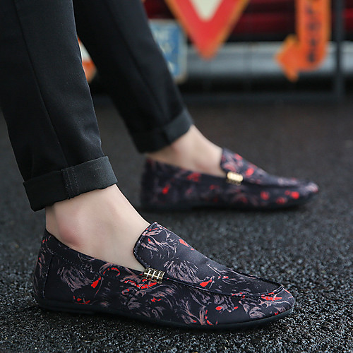 

Men's Loafers & Slip-Ons Comfort Shoes Casual Canvas White Red Spring / EU39