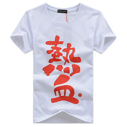 

Men's T shirt Letter Short Sleeve Daily Tops Basic Streetwear White Black Red