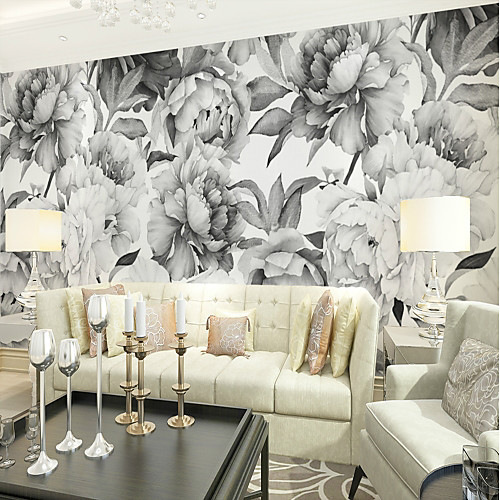 

3D Sketch Peony Custom Large Wall Covering Mural Wallpaper Fit Bedroom Bedroom TV Background