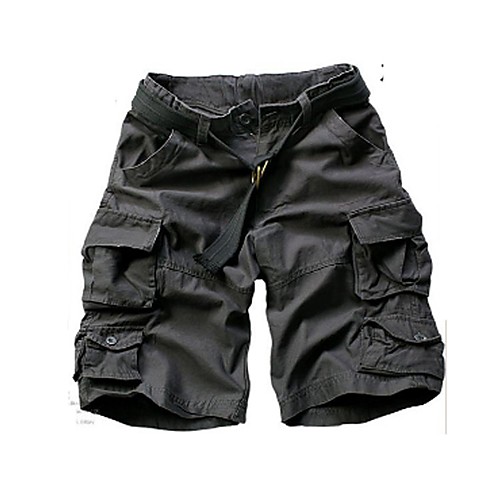 

Men's Active Plus Size Cotton Loose Sports Chinos Shorts Pants Solid Colored Camo / Camouflage Knee Length Black Blue Yellow / Spring / Summer