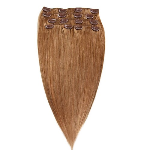 

Clip In Human Hair Extensions 7Pcs/Pack 70g/pack Medium Brown/Strawberry Blonde Medium Brown/Bleach Blonde Golden Brown/Bleach Blonde