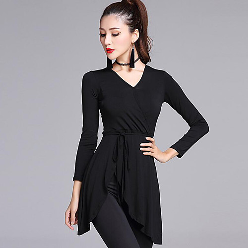

Latin Dance Top Bandage Women's Training Performance Long Sleeve Natural Polyester