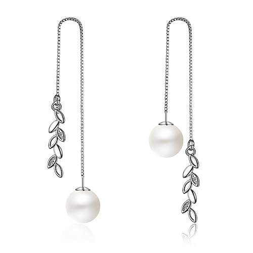 

Women's Drop Earrings Long Leaf Ladies Bohemian Boho Oversized bridesmaid Pearl Earrings Jewelry Silver For Holiday Club