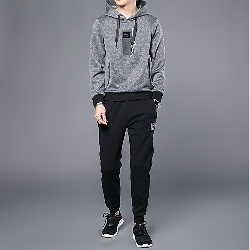 

Men's Hoodie Solid Colored Hooded Sports Hoodies Sweatshirts Long Sleeve White Black Gray / Spring