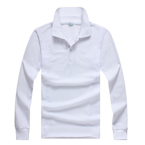 

Men's Polo Solid Colored Long Sleeve Daily Tops White Black Blue