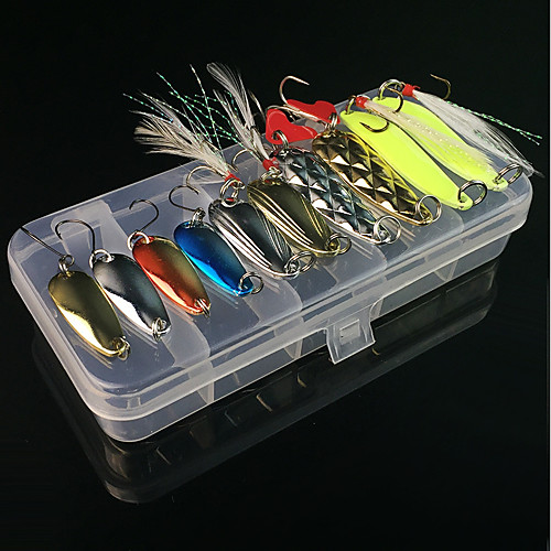 

10 pcs Lure kit Fishing Lures Spoons Sinking Bass Trout Pike Sea Fishing Fly Fishing Bait Casting