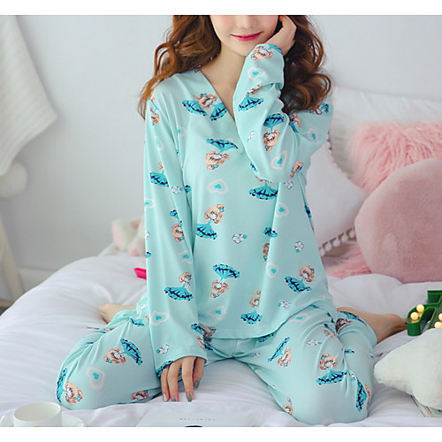 

Women's U Neck Suits Pajamas Geometric