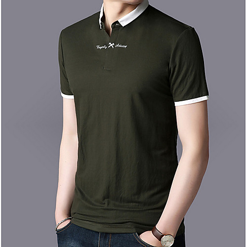 

Men's Polo Solid Colored Short Sleeve Daily Tops Streetwear White Black Army Green