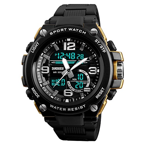 

SKMEI Men's Sport Watch Fashion Watch Analog - Digital Digital Luxury Water Resistant / Waterproof Calendar / date / day Chronograph / Quilted PU Leather