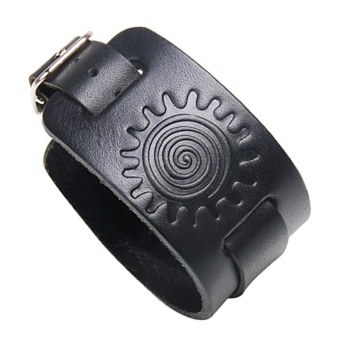 

Men's Leather Bracelet Geometrical Rock Steampunk Leather Bracelet Jewelry Black / Brown For Street Club