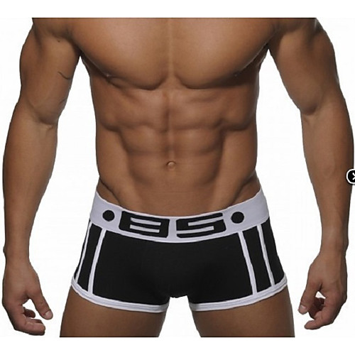 

Men's Modern Style Boxers Underwear - Normal, Solid Colored Mid Waist Black M L XL
