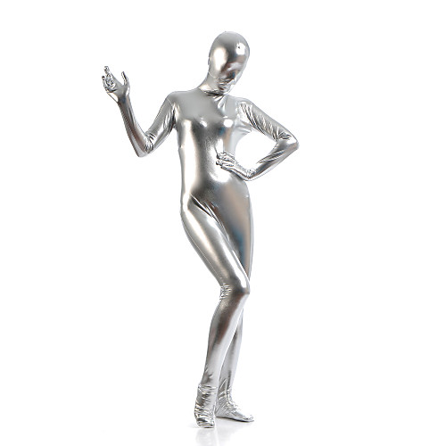 

Zentai Suits Ninja Spandex Cosplay Costumes Men's Women's Silver Solid Colored Halloween Masquerade