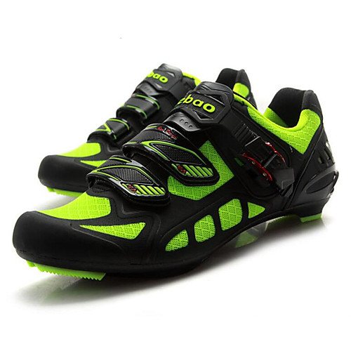 

Tiebao Road Bike Shoes Carbon Fiber Anti-Slip Cycling Green / Black Men's Cycling Shoes / Breathable Mesh / Hook and Loop