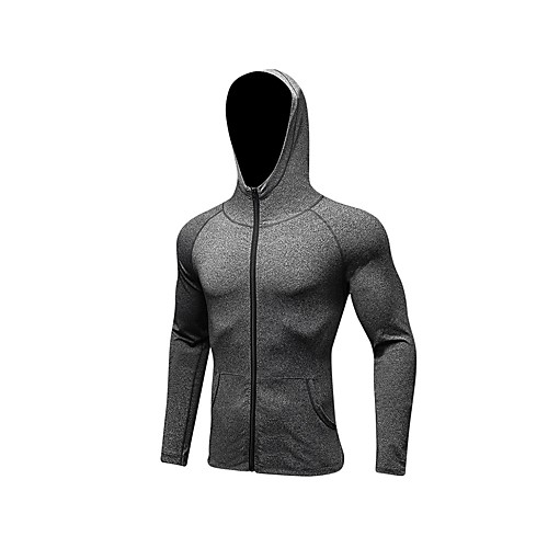

Men's Track Jacket Running Jacket Exercise & Fitness Quick Dry Breathability Sportswear Jacket Long Sleeve Activewear Stretchy