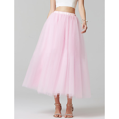 

A-Line Tea Length Tulle Bridesmaid Dress with by Lightinthebox