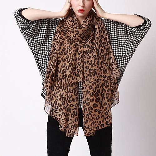 

Women's Chiffon Rectangle Scarf - Leopard Basic / Fabric / Hair Scarf