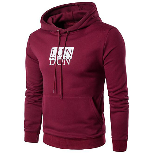 

Men's Hoodie Solid Colored Hooded Daily Hoodies Sweatshirts Long Sleeve White Black Red / Spring / Fall