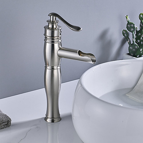 

Faucet Set - Waterfall Brushed Centerset Single Handle One HoleBath Taps