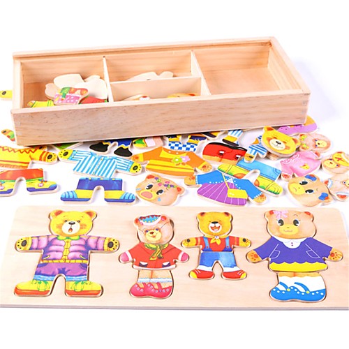 

Jigsaw Puzzle Wooden Puzzle Wooden Model Bear Animal Geometric Pattern Lovely Wooden / Bamboo 1 pcs Cartoon Kid's Teen Unisex Boys' Girls' Toy Gift / 14 years