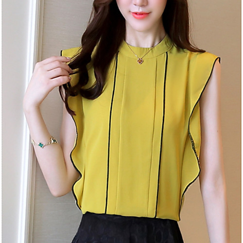 

Women's Blouse Solid Colored Sleeveless Daily Tops Basic White Black Purple