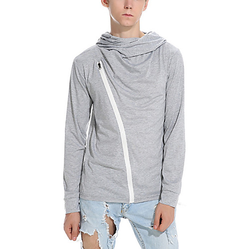 

Men's T shirt Solid Colored Long Sleeve Daily Tops Cotton Basic White Black Light gray